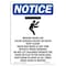 Signmission OSHA Notice, 5" Height, Moving Door Can Cause Sign With Symbol, 5" X 3.5", Portrait OS-NS-D-35-V-14257 - alternate 1